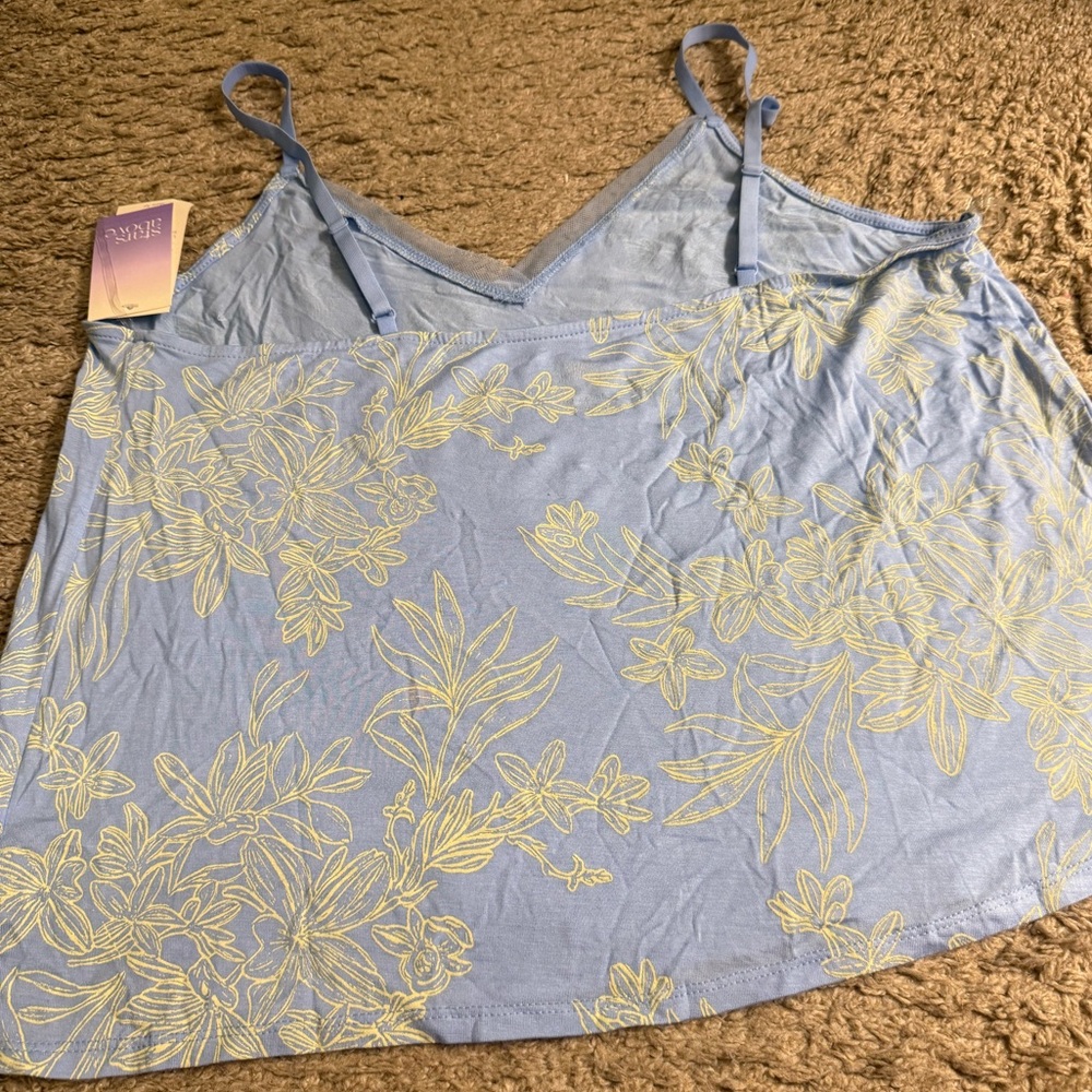 stars above blue yellow floral pajama lounge shorts & tank top set - size xl - Picture 15 of 16